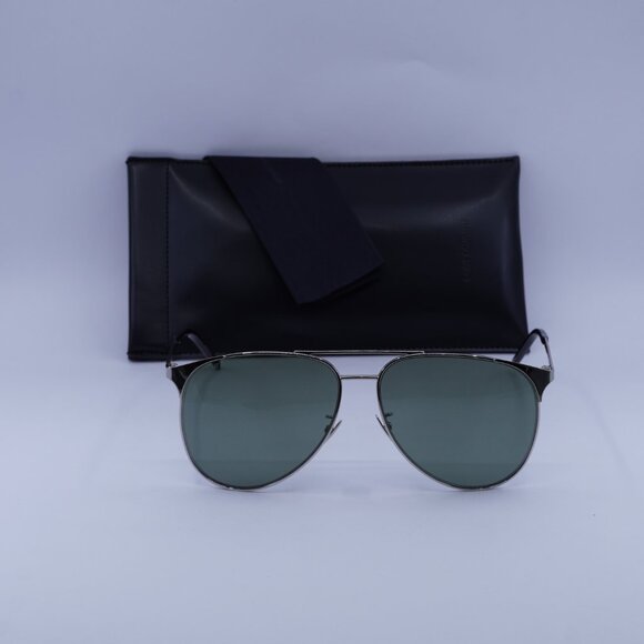 Saint Laurent SL279 004 Aviator Sunglasses - Silver/Green - Picture 3 of 9
